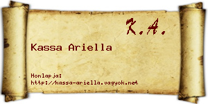 Kassa Ariella névjegykártya